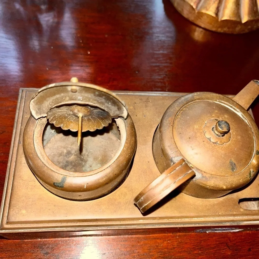 antique Japanese bronze/copper oil lantern late Edo or Meiji Era (c. 1800's).